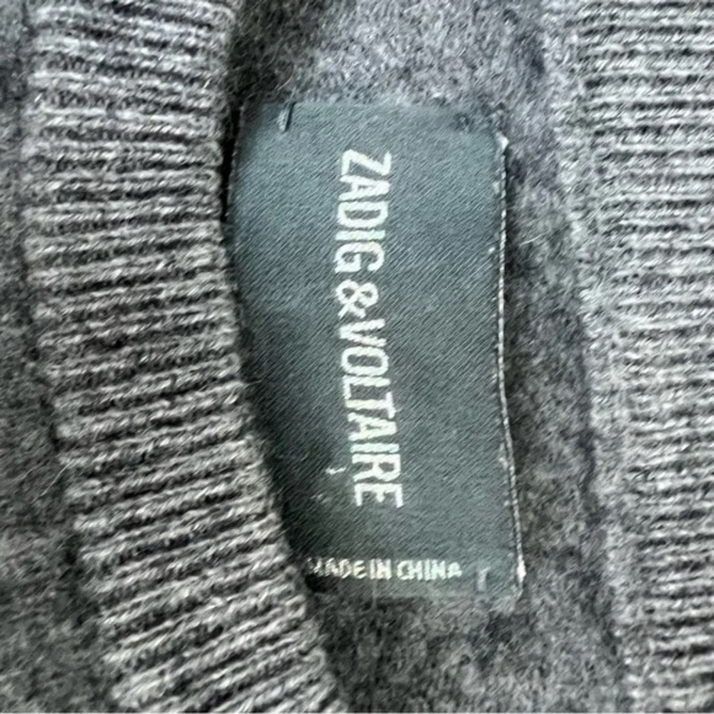 Zadig & Voltaire cici elbow patch 100% cashmere sweater Size M